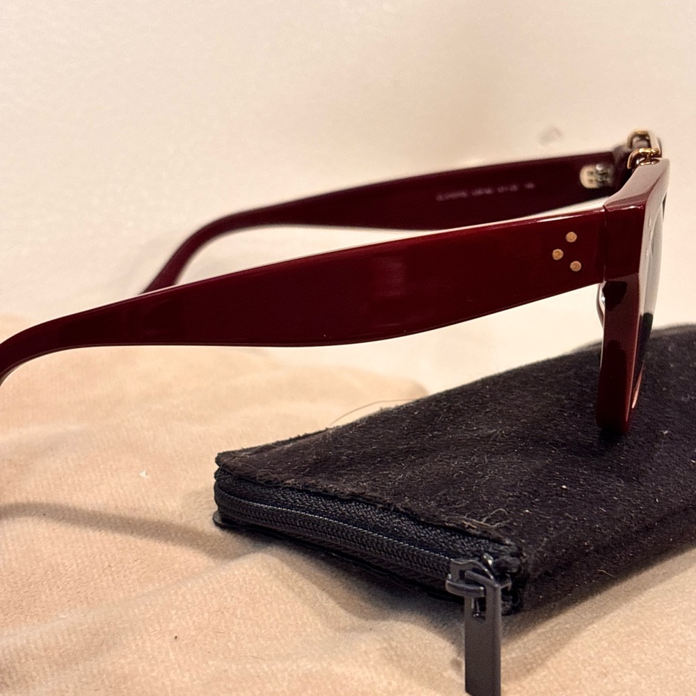 CELINE CL40024U Red & Gold Sunglasses W/ Case & Dustbag - Picture 5 of 9